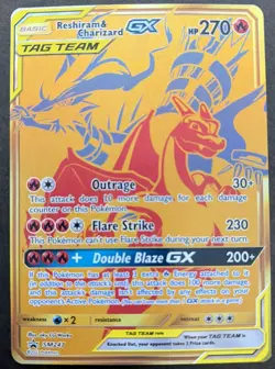 (2) Pokemon Reshiram & Charizard GX Promo Gold Foil SM247 Sun & Moon 270 HP - Image 4
