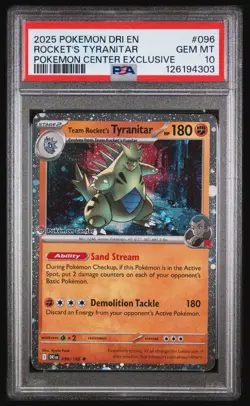 Team Rocket's Tyranitar (Pokemon Center Exclusive) 096/18 PSA 10 - Image 1