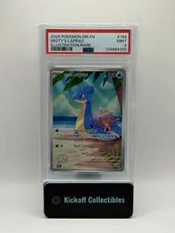 2025 POKEMON DRI EN-DESTINED RIVALS ILLUSTRATION RARE #194 MISTY'S LAPRAS PSA 9 - Image 1