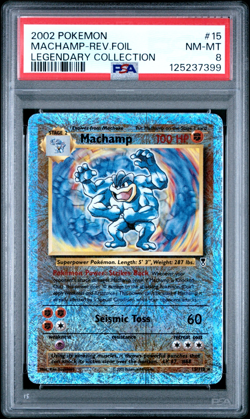 2002 | Machamp 15/110 | REVERSE FOIL | Legendary Collection | Pokemon | PSA 8 - Image 1