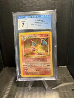 1999 Pokemon Charizard Holo Base Set Unlimited 4/102 CGC 7 NM Vintage psa - Image 1