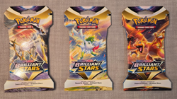 Pokemon Brilliant Stars Sleeved Booster Pack LOT OF 4 SEALED PACKS - RANDOM ART - Image 1