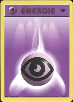 1999 Pokemon FRENCH 1st Edition Base Set Energie Psy-Psychic Energy 101/102 NM 2 - Image 1