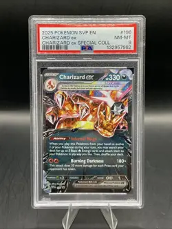 Pokemon Charizard EX 2025 Special Collection Promo #196 PSA 8 - Image 1