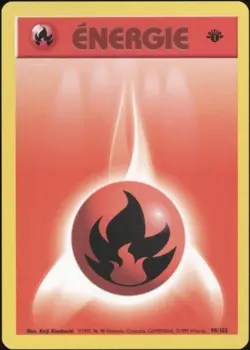 1999 Pokemon FRENCH 1st Edition Base Set Energie Feu-Fire Energy 98/102 NM 4 - Image 1