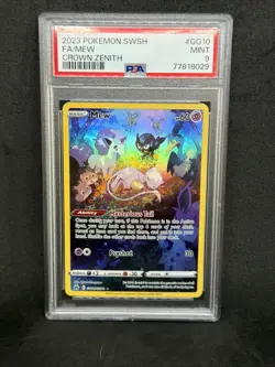 2023 Pokemon SWSH EN: Full Art MEW PSA 9 Crown Zenith - Image 3
