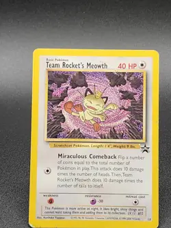 Team Rockets Meowth #18 - Black Star Promo WOTC Pokemon TCG MP/DMG - Image 1