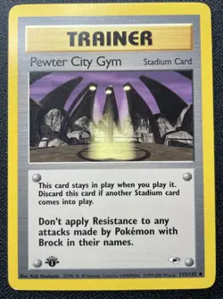 Pokemon Trainer Pewter City Gym 115/132 1st Edition Gym Heroes LP / MP - Image 1