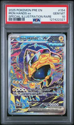 2025 POKEMON PRE EN-PRISMATIC EVOLUTIONS #154 IRON HANDS EX PSA 10 - Image 1