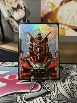 Gundam TCG Card Game Dual Impact Foil Resource GD02 C+ R-013 Red Gundam - Image 1
