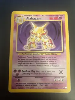 Alakazam 1/102 Holo Base Set Unlimited - MP/HP - Pokemon TCG WOTC Vintage - Image 1