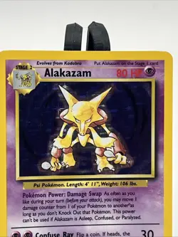 Pokemon Alakazam 1/102 WotC Base Set Unlimited Holo Rare MP-HP - Image 2