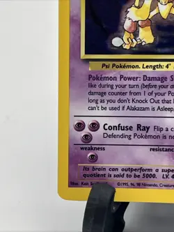 Pokemon Alakazam 1/102 WotC Base Set Unlimited Holo Rare MP-HP - Image 4