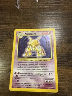Pokemon 1999 Base Set Alakazam 1/102 Unlimited Holo English HP - Image 1