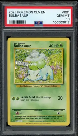 PSA 10 Bulbasaur 001/034 Pokemon Classic Collection CLV 2023 Mint English Card - Image 1