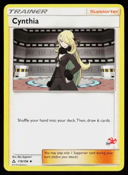 Battle Academy Cynthia #119/156 CHARIZARD STAMP POKEMON CARD Promo - Image 1
