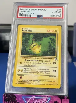 Pikachu #27 Promo 2000 Black Star English Pokemon Card WOTC PSA 10 Gem Mint - Image 1