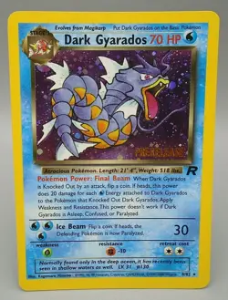 Pokemon Card DARK GYARADOS Prerelease Holo Foil Rare Card 8/82 1999-2000 Wizards - Image 1