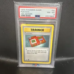 PSA 8 Pokedex 87/102 1st Edition Shadowless Base Set 1999 Pokemon Card - Image 1