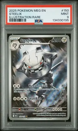 2025 POKEMON MEG EN-MEGA EVOLUTION ILLUSTRATION RARE #150 STEELIX PSA 9 - Image 1