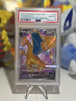 Pokemon TCG Charizard V SWSH050 PSA 10 - Image 1