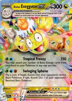 Pokemon TCG Alolan Exeggutor ex 133/191 Sv08: Surging Sparks Holo NM (SKU 1-3) - Image 1