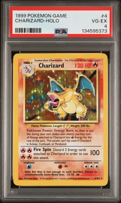 1999 POKEMON GAME #4 CHARIZARD-HOLO PSA 4 - Image 1