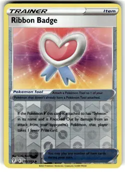 RIBBON BADGE 155/203 EVOLVING SKIES POKEMON (REVERSE HOLO, NM) - Image 1