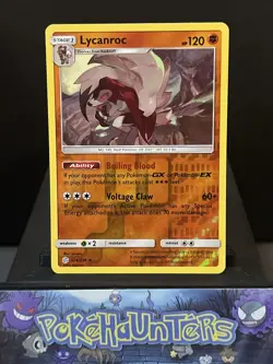Pokemon Card Lycanroc 124/236 S&M Cosmic Eclipse Reverse Holo Rare NM - Image 1