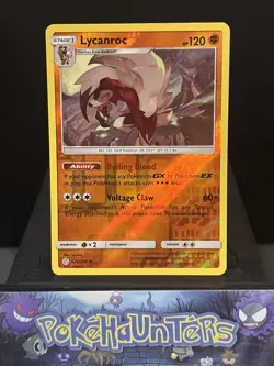 Pokemon Card Lycanroc 124/236 S&M Cosmic Eclipse Reverse Holo Rare NM - Image 2