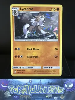 Pokemon Card Lycanroc 76/147 Burning Shadows Cracked Ice Holo Rare Light Played - Image 1