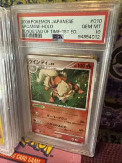 2008 Pokemon Japanese Canine Holo Bonds End Of Time 1st Edition PSA 10 - Image 1