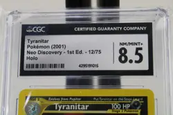 Pokemon Neo Discovery 1st Ed. 12/75 Tyranitar Holo CGC 8.5 NM/MINT+ - Image 5