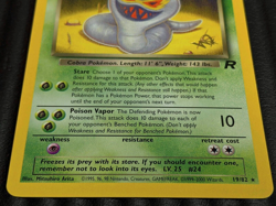 Pokemon Trading Card TCG Team Rocket Dark Arbok 19/82 W Stamp - Image 2