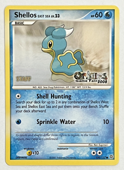 Pokemon 2008 Shellos Origins Game Fair Staff Stamped Promo Card 106/132 - Image 1