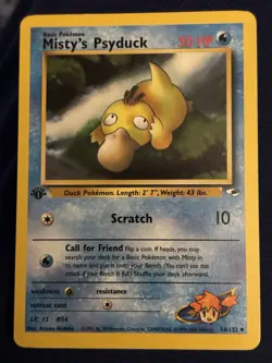 Pokemon TCG Misty's Psyduck Gym Heroes 1st Edition Uncommon Basic 54/132 50 HP . - Image 1