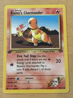 Pokemon TCG Blaine's Charmander Gym Challenge 60/132 1st Edition Basic 50 HP En. - Image 2