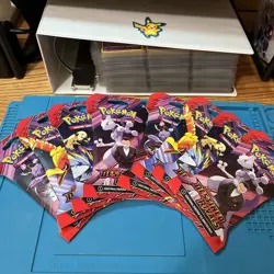 Pokemon TCG Destined Rivals Sleeved Booster Packs Sealed 8 Pack Lot - Image 1