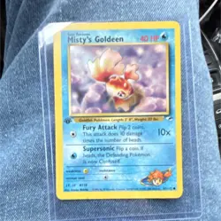 Pokemon TCG Misty's Goldeen Gym Heroes 85/132 Common Basic 40 HP Regular 1st Ed. - Image 1