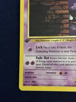 Pokemon TCG Sabrina's Gastly Gym Challenge 1st Edition 96/132 Basic 30 HP - Image 3