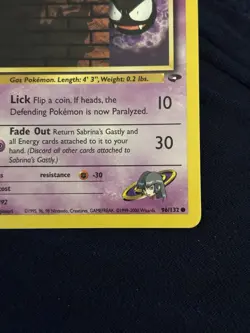 Pokemon TCG Sabrina's Gastly Gym Challenge 1st Edition 96/132 Basic 30 HP - Image 5
