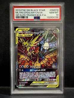 Moltres Zapdos Articuno GX PSA 10 Gem Mint Pokemon Tag Team Promo Legendary - Image 1