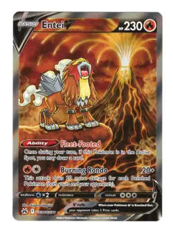 Entei V Ultra Rare Full Art GG36/GG70 Crown Zenith: Galarian Gallery Pokemon NM - Image 1