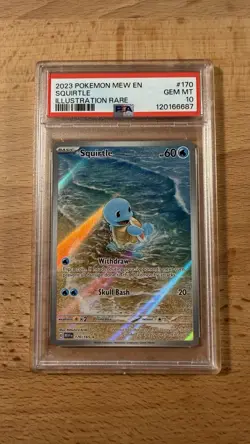 POKEMON MEW EN-151 ILLUSTRATION RARE #170 SQUIRTLE PSA 10 - Image 1