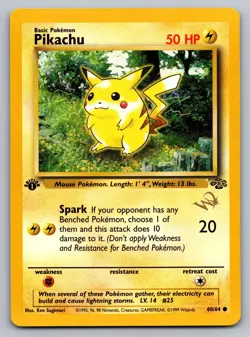 Pikachu [W Stamped] 1st Edition Jungle 60/64 Wotc Promo Regular Pokemon Vintage - Image 1