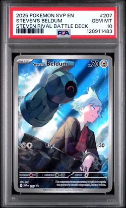 2025 POKEMON SVP EN-SV BLACK STAR PROMO #207 STEVEN'S BELDUM PSA 10 - Image 1