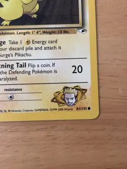 Pokemon TCG Lt. Surge's Pikachu Gym Heroes 1st Edition Basic 50 HP Common 81/132 - Image 2
