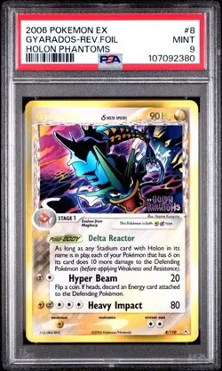2006 Pokemon EX Holon Phantoms 8/110 Gyarados Reverse Foil Stamped PSA 9 - Image 1