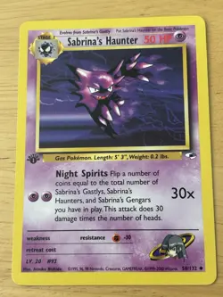 Pokemon TCG Sabrina's Haunter Gym Heroes 1st Edition Uncommon Stage 1 50 HP - Image 1