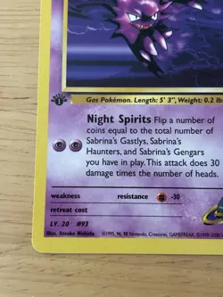 Pokemon TCG Sabrina's Haunter Gym Heroes 1st Edition Uncommon Stage 1 50 HP - Image 3